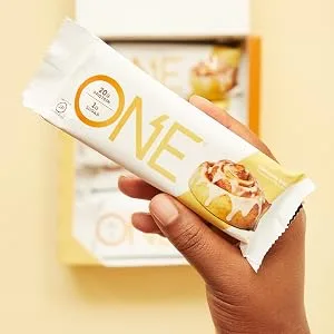 One Brands One Bar Cinnamon Roll 12 Bars 2.12 oz (60 g) Each - ONE, ONE Bar, Protein Bar, Snack Bar