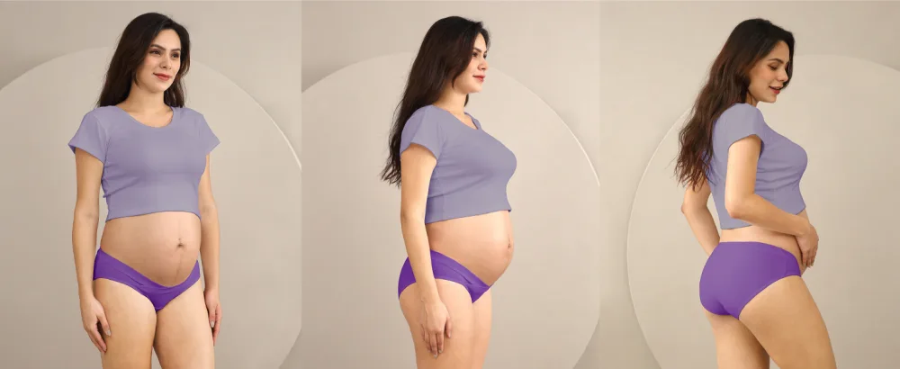 Intimate Portal Maternity Knickers | Pregnancy Postpartum Underwear | Under Bump Cotton Bikini Pants 10 6-pk Inspiration - Under the Bump Cotton Maternity Bikini Panties by Intimate Portal
