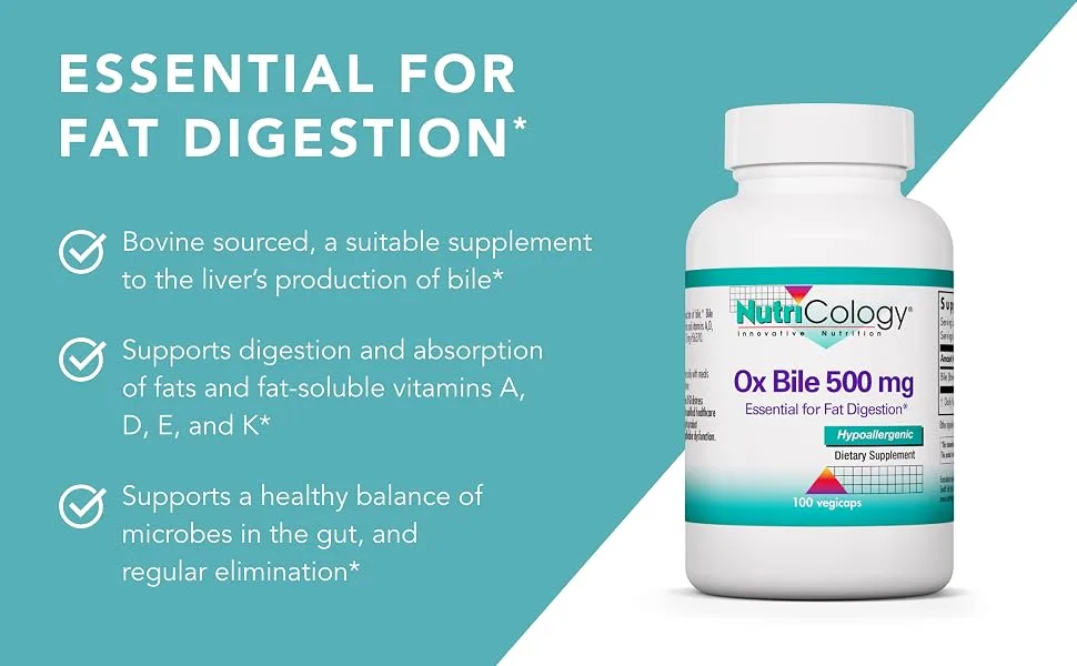Nutricology Ox Bile 500 mg 100 Vegicaps - Nutricology 50850