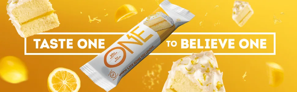 One Brands One Bar Lemon Cake 12 Bars 2.12 oz (60 g) Each - One Bar, One Brands, One Protein Bar, Protein Bar, Lemon Cake, Lemon Cake Protein Bar, One