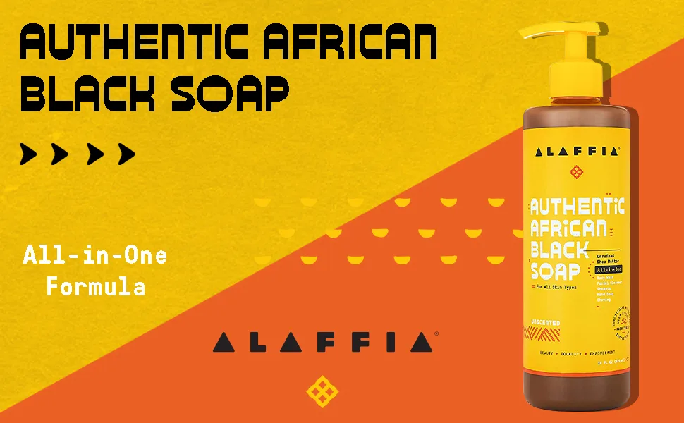 Alaffia Authentic African Black Soap Unscented 16 fl oz (476 ml) - main