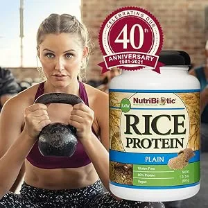 NutriBiotic Raw Rice Protein Plain  1 lb. 5 oz (600 g) - Rice Protein - Plain - 150 - image