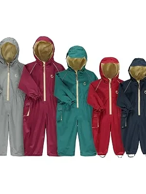 Hippychick Waterproof Fleeced Lined All In One Rainsuit Splashsuit Snowsuit for Kids Essential Outdoor Clothing 18-24 Months grey - product information 3