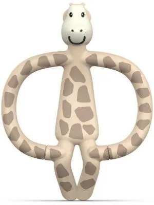 Matchstick Monkey Teether & Gel Applicator (11 cm Gigi Giraffe) With 2 Soother/Teether Clips (19 cm Yellow and Beige) Easy To Grip Antimicrobial Silicone BPA Free 3 Months Old+ Gigi Giraffe Bundle 3 Months Old+ 1 Animal Teether + 2 Teether Clips - baby teething toy