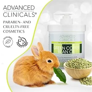 Advanced Clinicals Green Coffee Bean Thermo - Firming Body Lotion - Caffeine Infused Collagen Cream Moisturizer & Body Cream - 16 Oz - paraben free
