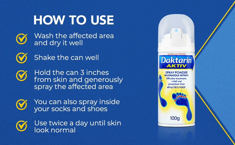 Daktarin Aktiv Spray Powder 100g - powder