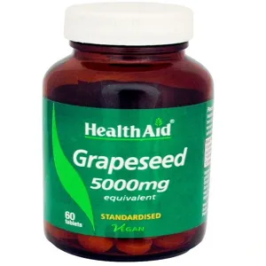 HealthAid Grapeseed Extract 5000mg 60 Vegetarian Tablets - product information 2