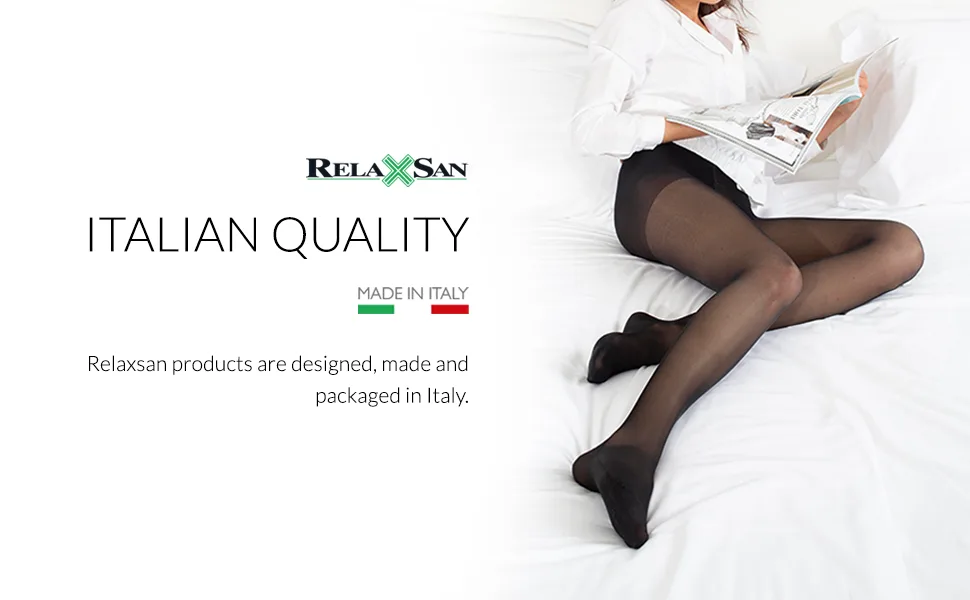 Relaxsan Basic 960A - 280 denier open-toe firm support stockings 22-27 mmHg for garter belts XXL Black - relaxsan made in italy italian quality