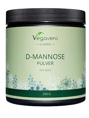 Pure D-Mannose Powder Vegavero 250g | NO Additives Lab-Tested | 100% Naturally Sourced from Corn | Scoop Included | Vegan - D-Mannose