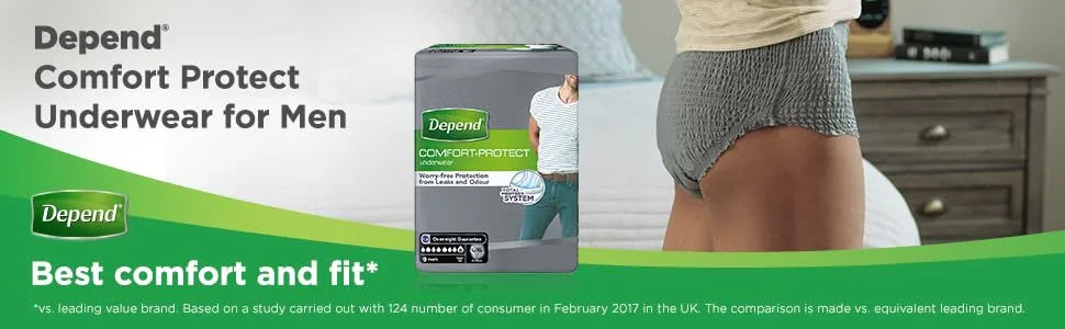 Depend Comfort Protect Incontinence Pants for Men Small/Medium - 60 Pants - depend, comfort protect, depend comfort protect for men, incontinence pants, incontinence, nappies