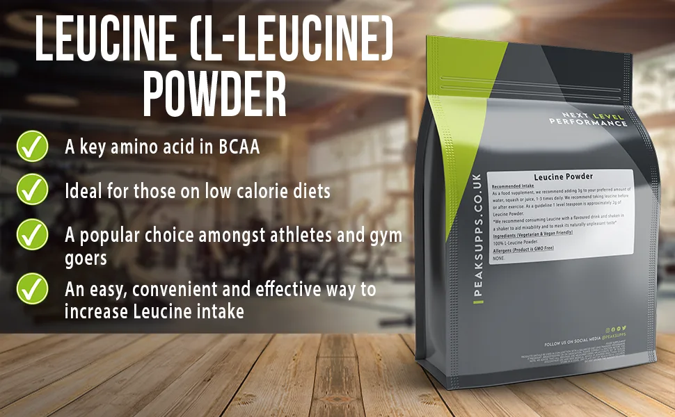 Leucine Powder 500g - Suitable for Vegans - Peak Supps Leucine Powder