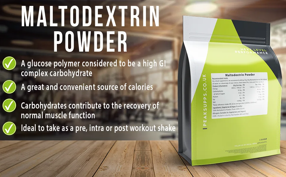 Maltodextrin Powder 3kg | Intra & Post Workout Training Unflavoured Carbohydrate Vegan - Peak Supps Maltodextrin Powder