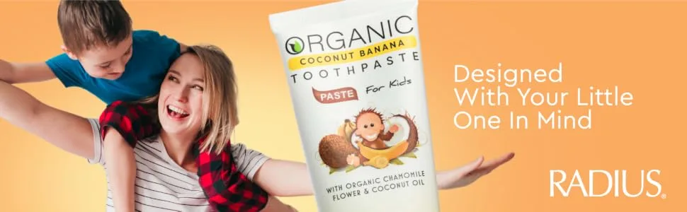 RADIUS USDA Organic Children's Coconut Toothpaste Coconut Banana 6 Months + 1.7 oz (48 g) - kids toothpaste