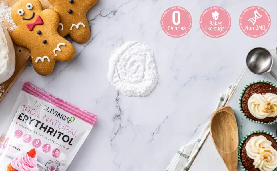 100% Natural Powdered Erythritol 1kg - Zero Calorie Icing Sugar - (3kg) 3 kg - Powdered erythritol