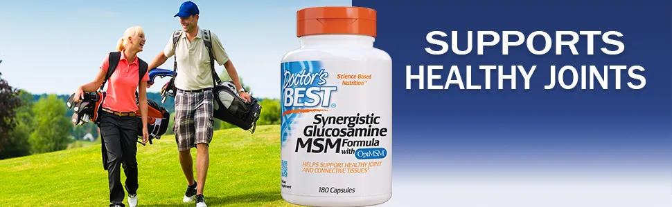 Doctor's Best Synergistic Glucosamine MSM Formula with OptiMSM   180 Capsules - glucosamine msm formula supports joint