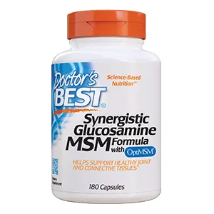 Doctor's Best Synergistic Glucosamine MSM Formula with OptiMSM   180 Capsules - glucosamine MSM joint health