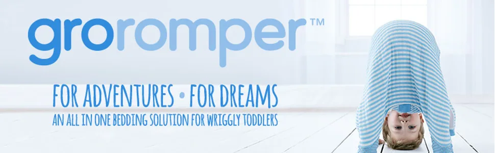 GroRomper Light Dove Sleeping Bags 12 - 24 Months - Groromper, baby romper, sleep romper, Grobag with sleeves, Grobag with legs, toddler pyjamas.
