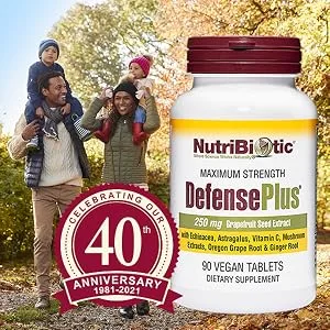 NutriBiotic DefensePlus Maximum Strength 90 Vegan Tablets - DefensePlus 90 Tabs - Image