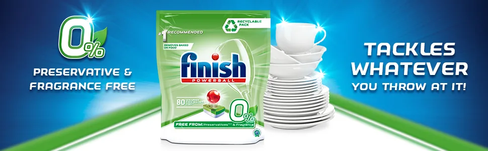 Finish 0 Percent Dishwasher Tablets - 80 Tabs - product information 1