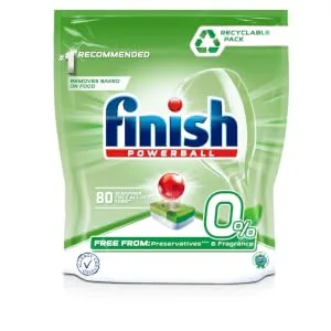 Finish 0 Percent Dishwasher Tablets - 80 Tabs - product information 2