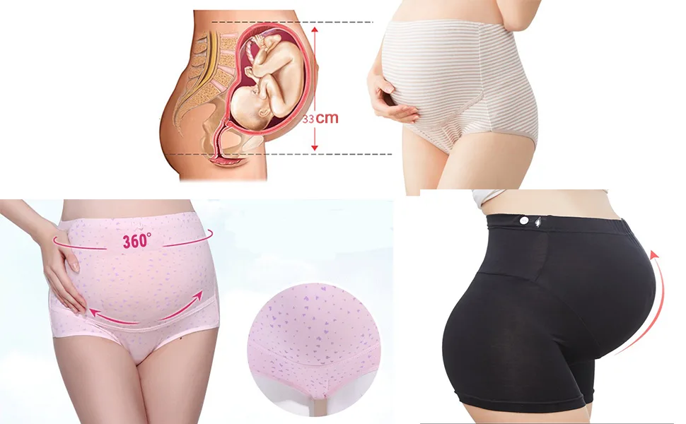 FEOYA Maternity Shorts Knickers High Elastic Cotton Safety Shorts Pants 2pcs L (99-110 lb) Low Wait 02 - Bragas de Maternidad