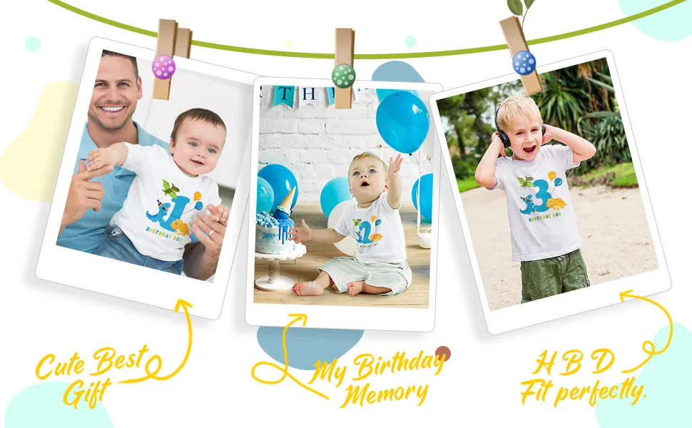 AMZTM 1st Boy Dinosaur Birthday Shirt Dinosaur First Birthday Outfits for Toddler Baby 90 White - product information 31