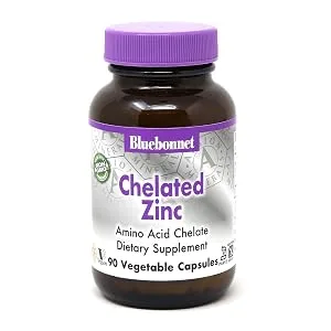 Bluebonnet Nutrition Extra Strength Chelated Iron 27 mg 90 Vegetable Capsules - Chelated Zinc