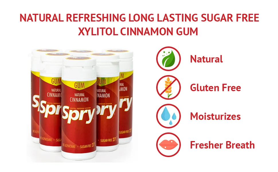 Xlear Spry Chewing Gum Cinnamon Sugar Free 27 Pieces - image 2