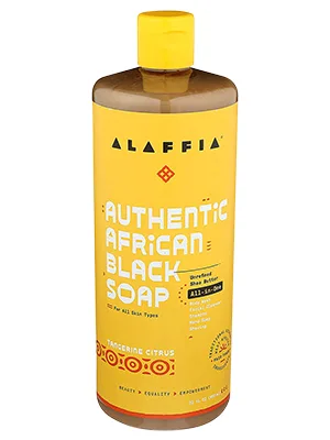 Alaffia Authentic African Black Soap Tangerine Citrus 16 fl oz (476 ml) - asdas