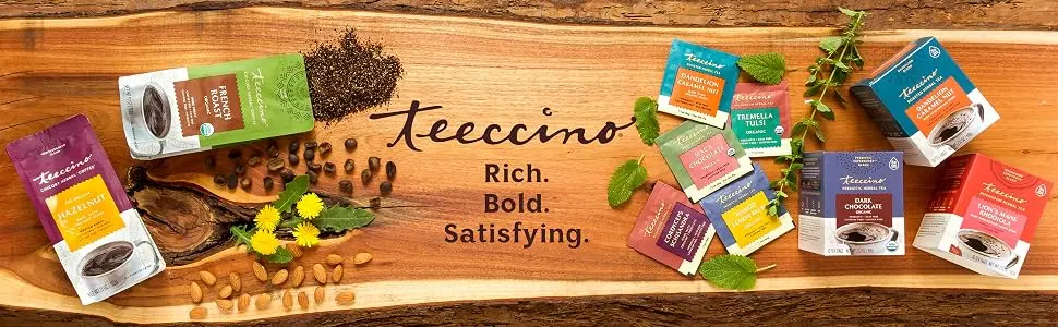 Teeccino Chicory Herbal Coffee Medium Roast Caffeine Free Almond Amaretto 11 oz (312 g) - Teeccino Chicory Herbal Coffees and Roasted Herbal Teas are health alternatives to coffee.