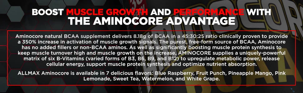 ALLMAX Nutrition AMINOCORE BCAA Pineapple Mango  0.69 lbs (315 g) - product information 3
