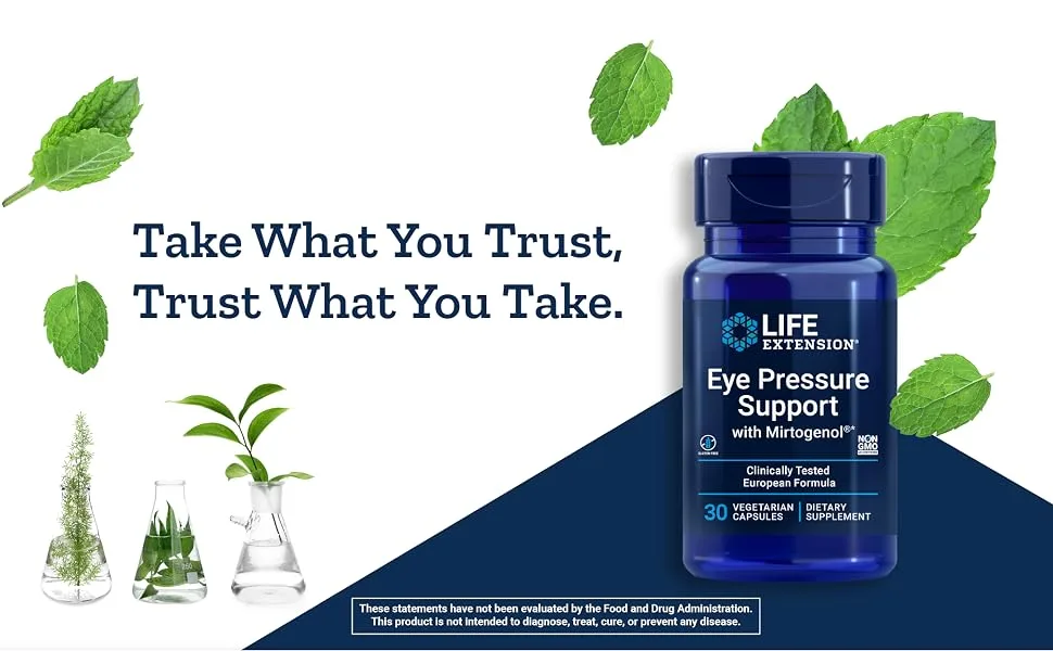 Life Extension Eye Pressure Support with Mirtogenol 30 Vegetarian Capsules - life extension