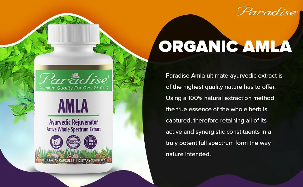 Paradise Herbs Amla 60 Vegetarian Capsules - Amla, organic extract