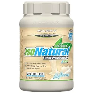 ALLMAX Nutrition IsoNatural Pure Whey Protein Isolate The Original Unflavored 2 lbs (907 g) - isonatural protein powder
