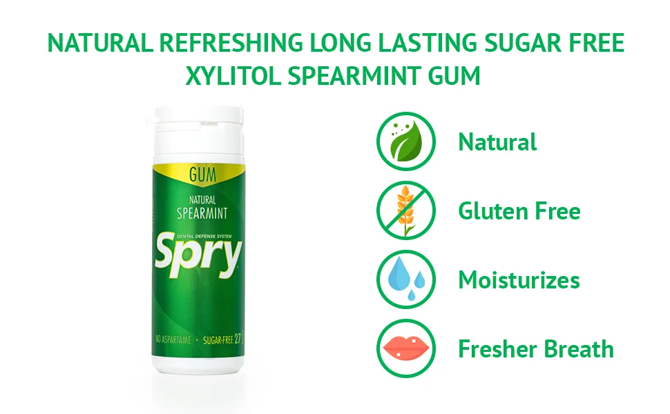 Xlear Spry Chewing Gum Spearmint Sugar-Free 27 Pieces - image 2