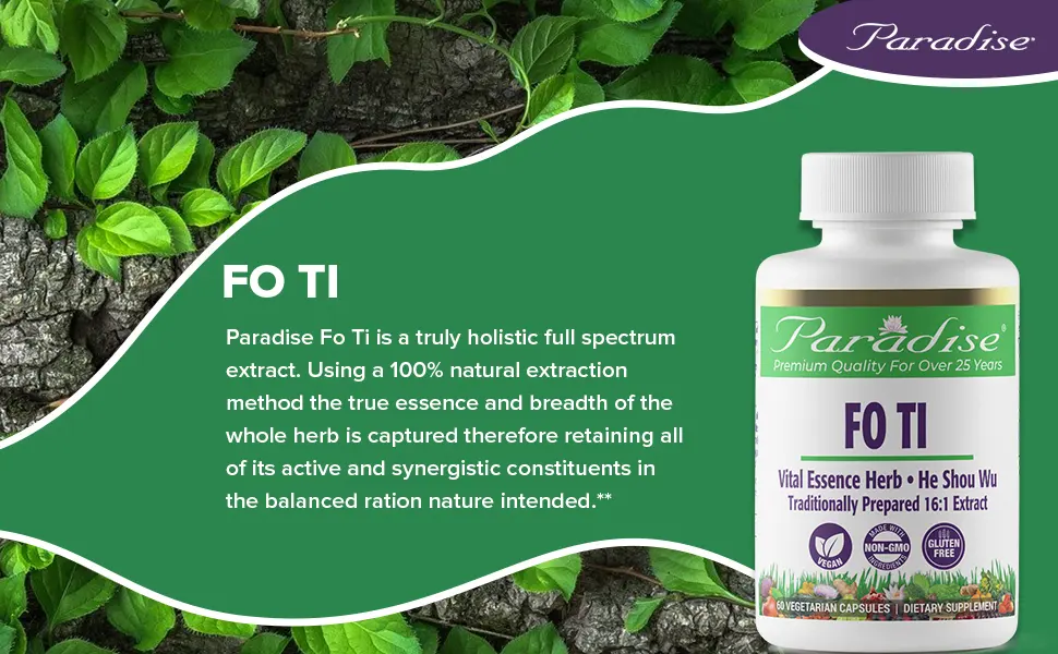 Paradise Herbs Fo Ti 60 Vegetarian Capsules - Paradise Herbs