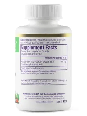 Paradise Herbs Fo Ti 60 Vegetarian Capsules - Paradise Herbs