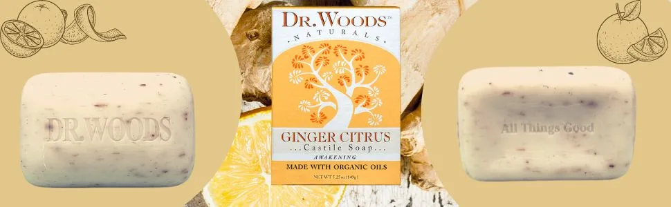 Dr. Woods Bar Soap Ginger Citrus 5.25 oz (149 g) - Ginger images