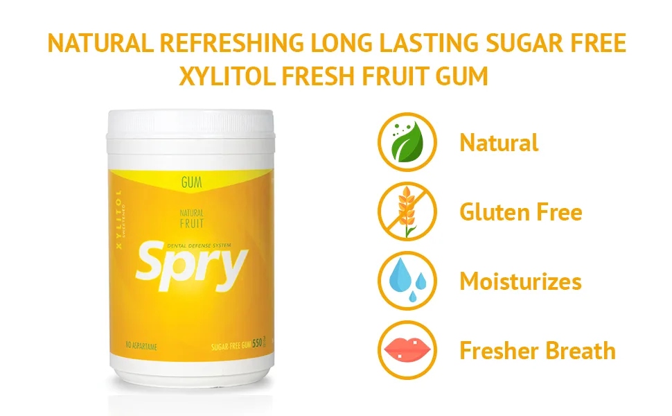 Xlear Spry Chewing Gum Natural Fresh Sugar Free 550 Count (660 g) - peppermint bark nutpods peppermint mint leaves