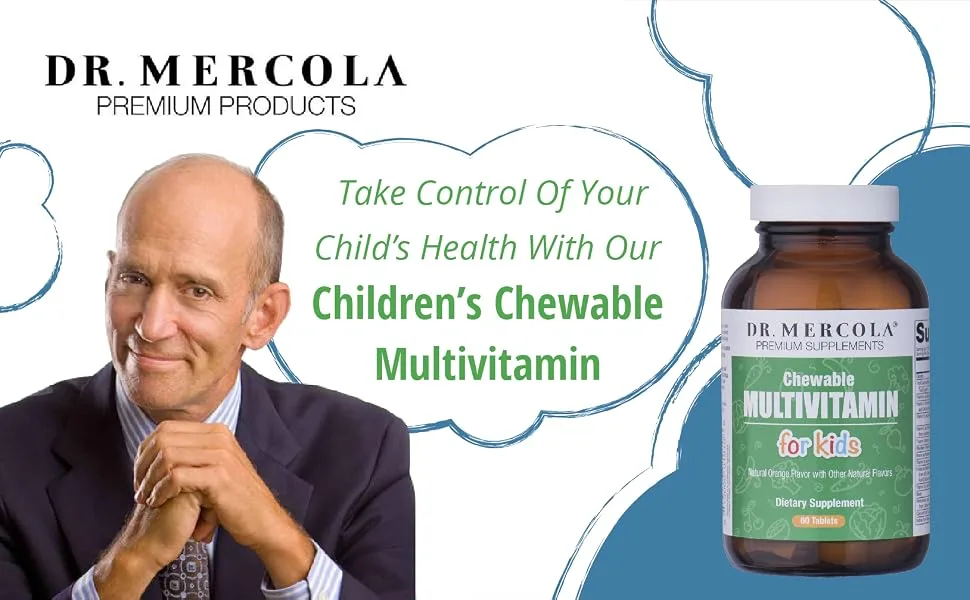 Dr. Mercola Chewable Multivitamin for Kids 60 Tablets - kids vitamins
