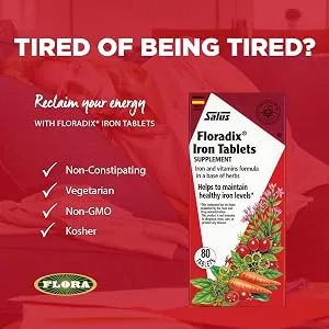 Flora Floradix Iron Tablets Supplement 120 Tablets - Floradix Iron Supplement Tablets 2
