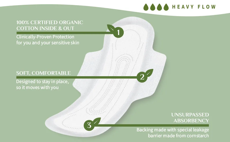 Organyc Organic Cotton Pads Heavy Flow 10 Pads - Heavy Flow