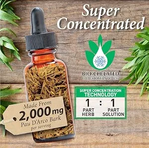 Nature's Answer Pau D' Arco Alcohol-Free 2000 mg 1 fl oz (30 ml) - Bio-Chelation, Concentrated, herbs, cold extraction, Nature