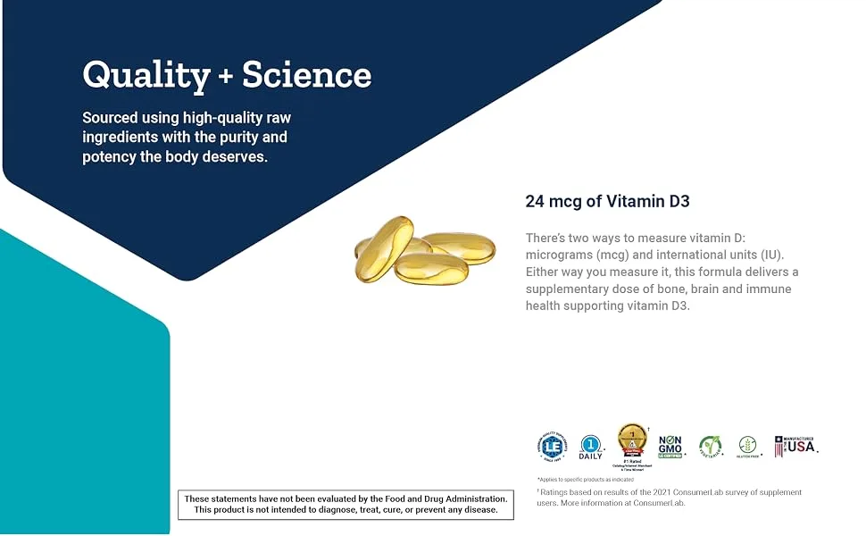 Life Extension Vitamin D3 25 mcg (1000 IU) 250 Softgels - life extension