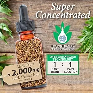 Nature's Answer Black Walnut Alcohol-Free 2000 mg 1 fl oz (30 ml) - Bio-Chelation, Concentrated, herbs, cold extraction, Nature