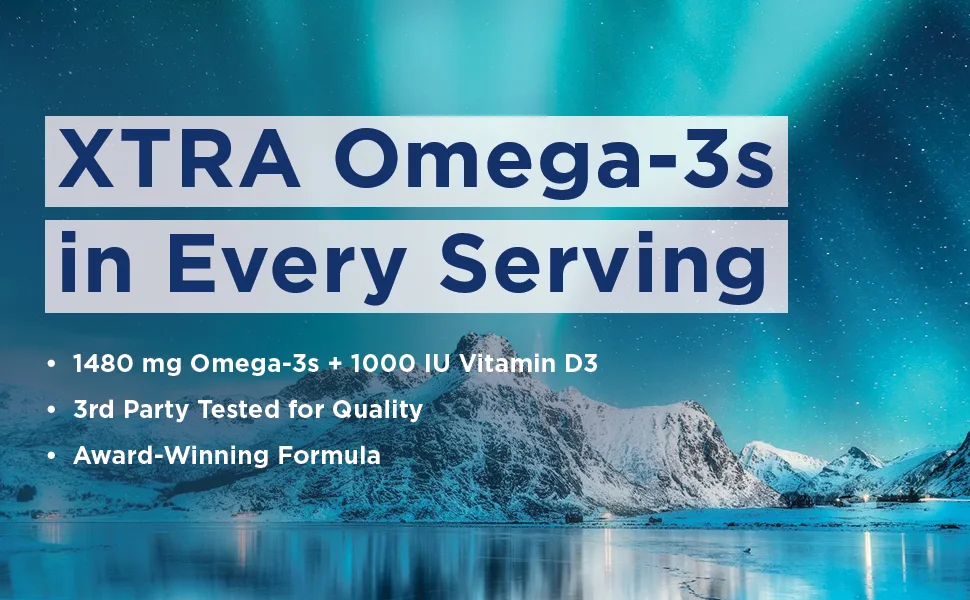 Nordic Naturals Ultimate Omega Xtra, Lemon Flavor - 60 Soft Gels - 1480 mg Omega-3 + 1000 IU Vitamin D3 - Omega-3 Fish Oil - EPA & DHA - Brain, Heart, Joint, & Immune Health - 30 Servings - Ultimate Omega Xtra 60ct 2
