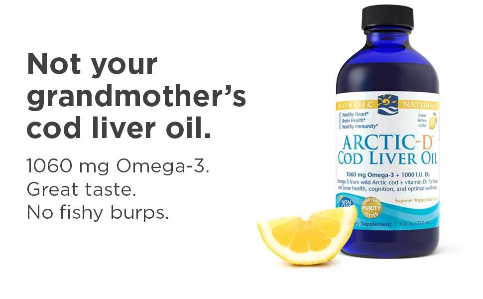 Nordic Naturals Arctic-D Cod Liver Oil Lemon 8 fl oz (237 ml) - product information 5