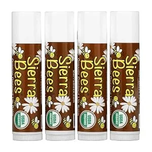 Sierra Bees Organic Lip Balms Coconut 4 Pack .15 oz (4.25 g) Each - Organic Lip Balms