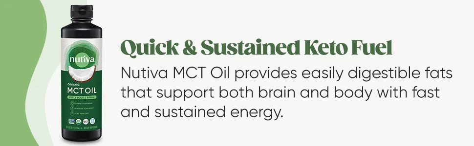Nutiva Organic MCT Oil From Coconut Unflavored 16 fl oz (473 ml) - MCT 16 oz