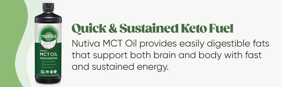Nutiva Organic MCT Oil From Coconut Unflavored 32 fl oz (946 ml) - MCT 32 oz